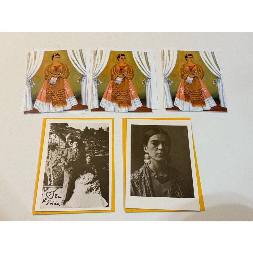 Lot of 5 Cards Frida Kahlo Artist Painting Self Greeting w envelopes Art Mexican